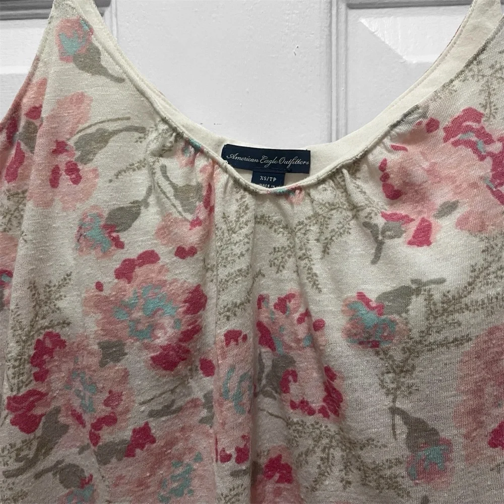 American Eagle Outfitters Pink and Cream Floral Camisole - Picture 2 of 10